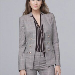 WHBM Glen Plaid Blazer and Ankle Pants